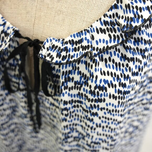 Ann Taylor Loft Women's Camisole Tie Front Blue White Black Size Medium Petite - Picture 8 of 13